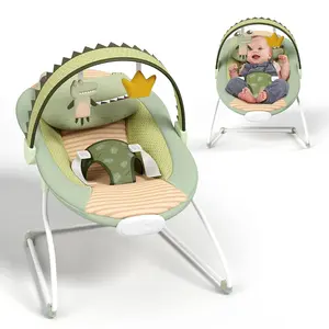Baby Bouncer Seat, Portable Baby Bouncer with Motion and Music for Infants 0-6 Months, 6-20 lbs(Green)