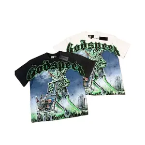 Godspeed Gremlin Graphic T-Shirt, Rhinestone Logo Oversized Streetwear, Men's Short-Sleeve Casual Tee, Summer Trend Hip Hop Y2K Top | graphic tees | summer mens clothing | TikTok Shop Deals