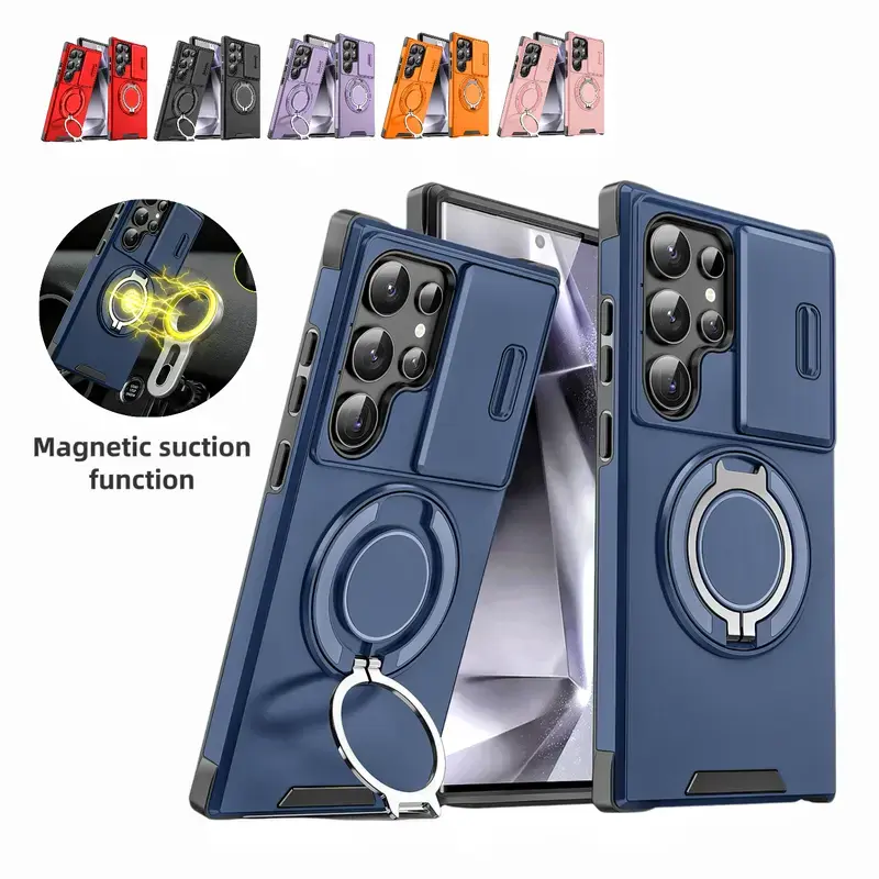 Magnetic Military-Grade Durable Cellphone Case for Samsung S26 Ultra, with Rotating Stand, Camera Protector, PC+TPU Casing (Fits S25-S21 Ultra, Galaxy Z Flip7-Z Flip8, A-Series) | Mobile Phone Cover & Accessories,techvibes