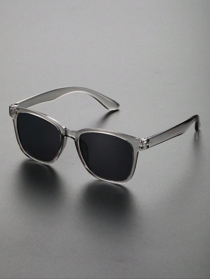 Unisex Vintage Square Frame Tinted Lenses Sunglasses, Modern Accessories for Men, Trendy Casual Leopard Print Sunglasses for Everyday Use, Fashionable Versatile Accessories for Outdoor Activities, Lightweight Durable Sunglasses