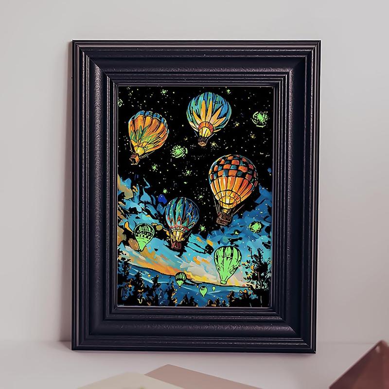 Glow in The Dark Scratch Art Painting Paper, 1 Set Scratch Art Paper with Pen & Cleaning Brush, Creative Craft Tools Set, Fun Magic Diy Sketch Card