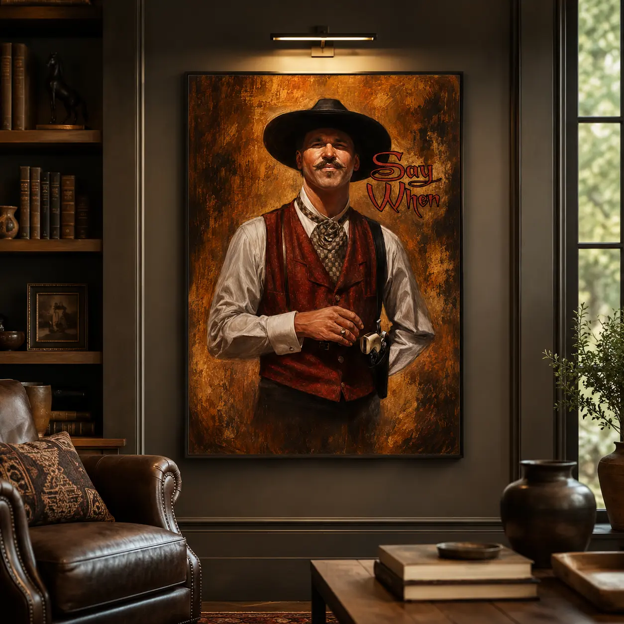 Vintage Tombstone Movie Poster, Wyatt Earp, Doc Holliday & Earp Brothers Walking Scene, Western Cowboy Wall Art, Retro Movie Print, Classic Western Decor, Vintage Canvas Poster, Rustic Home Decor, Western Room Decoration, Unique Gift Idea