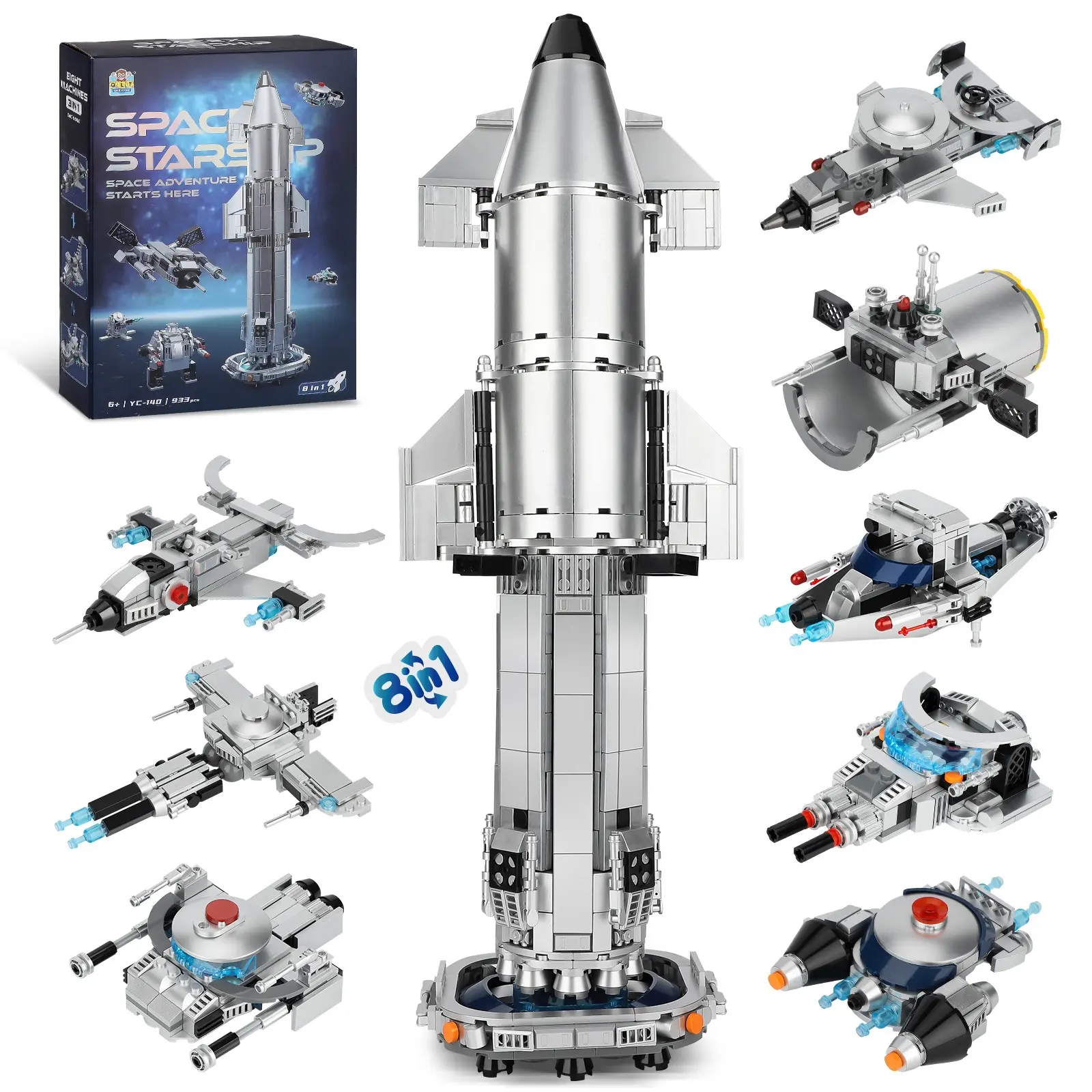 Yc140 Rocket Building Blocks, Educational Puzzle Toy for Boys, Creative Assembly Model Kit, Trendy Gift for Kids