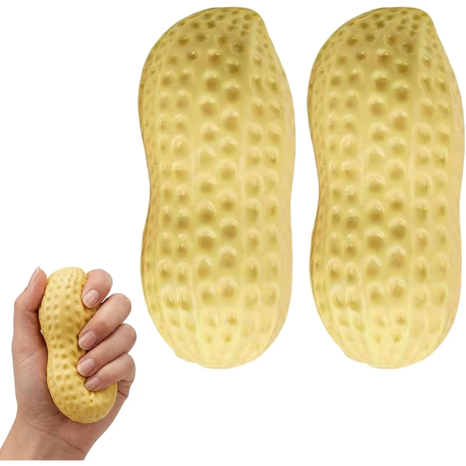 2 PCS Peanut Squishy, Crunchy Peanut Squishy, Stress Relief Tools for Office Workers, Kawaii Desk Decorations, Mindfulness Practice Tools, Gift Ideas for Special Occasions