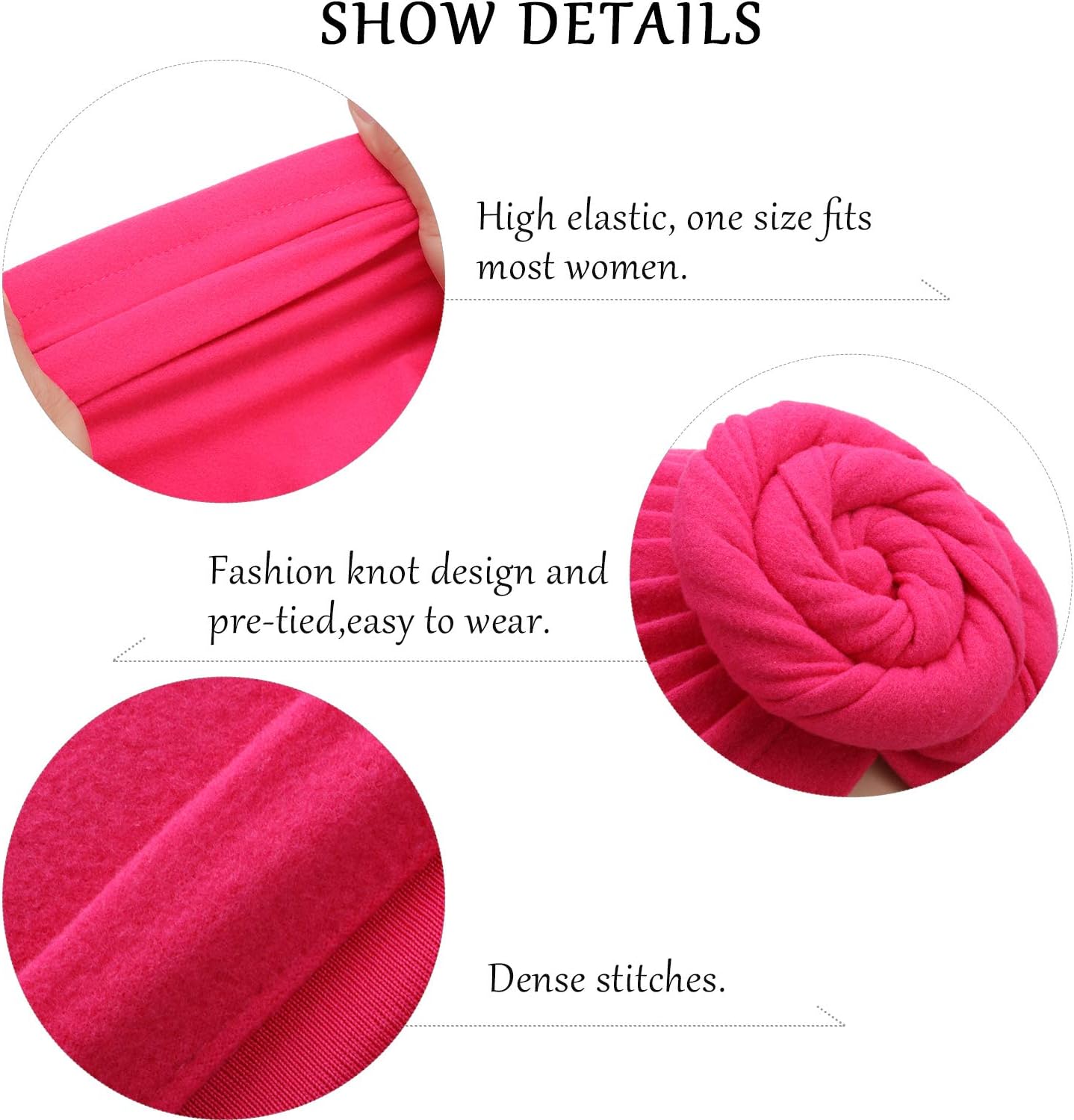 4 count  Headwrap Turban for Black Women Hair Bonnet Hair Wrap  Scarf Headwrap Hat