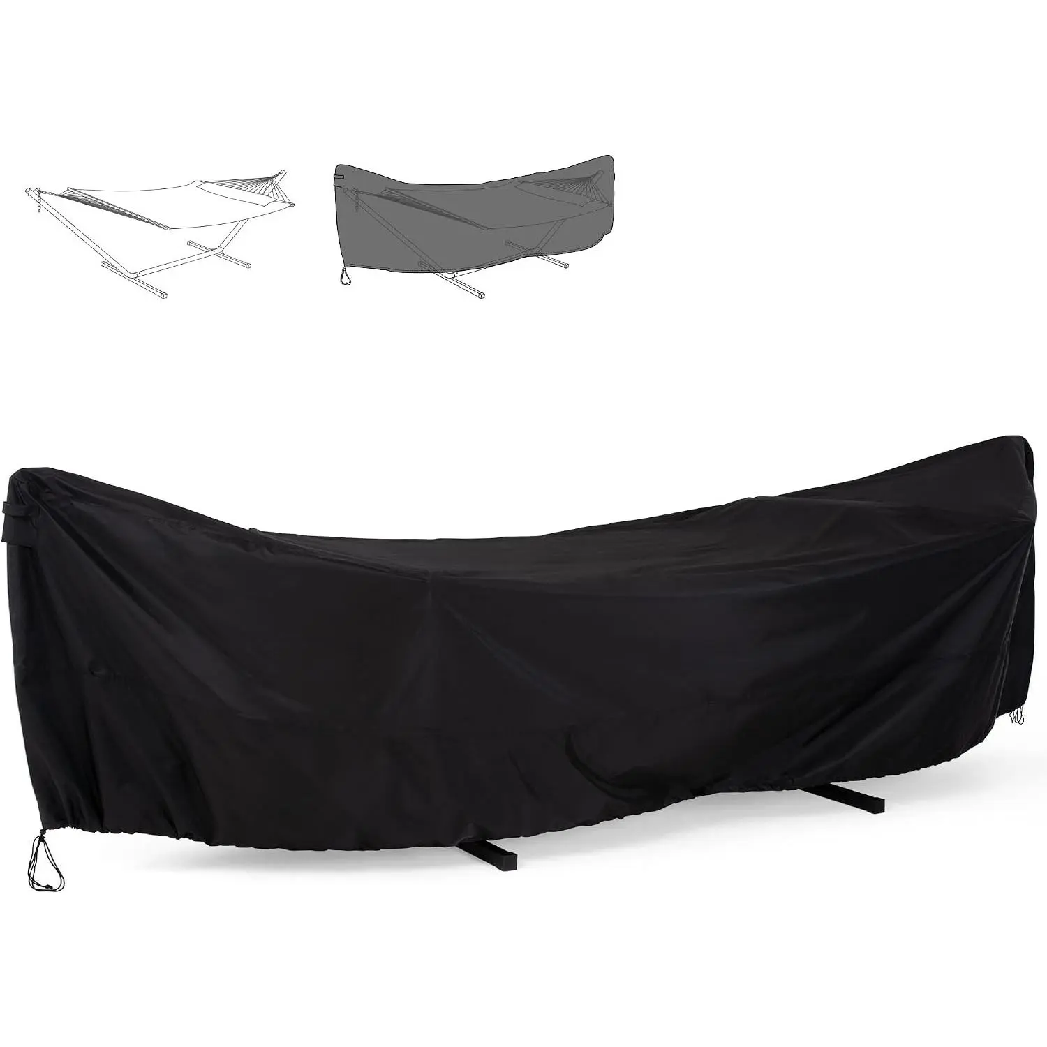 Hammock Cover, Water-Resistant Polyester Hammock Stand Cover for 11-12ft Stand, Black