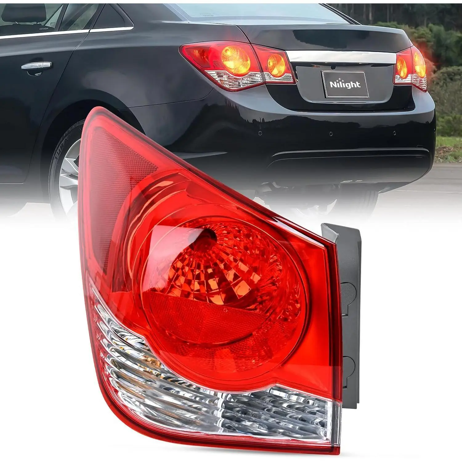 Nlilght Taillight Assembly Compatible with 2011 2012 2013 2014 2015 Chevy Cruze 2016 Limited Outer Tail Light OE Style Rear Lamp Replacement Driver Side