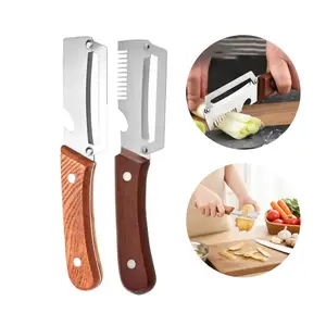 Premium-Grade Fruit & Vegetable Peeler |     Sharp Stainless Steel Blade, Ergonomic Wooden Handle + Built-in Bottle Opener – Ideal for Daily Kitchen Use