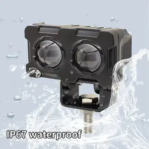 Motorcycle LED Spotlight Dual Color Fog Lamps for Car Trucks Mini Lens Headlight Driving Light motorcycle accessoriesO