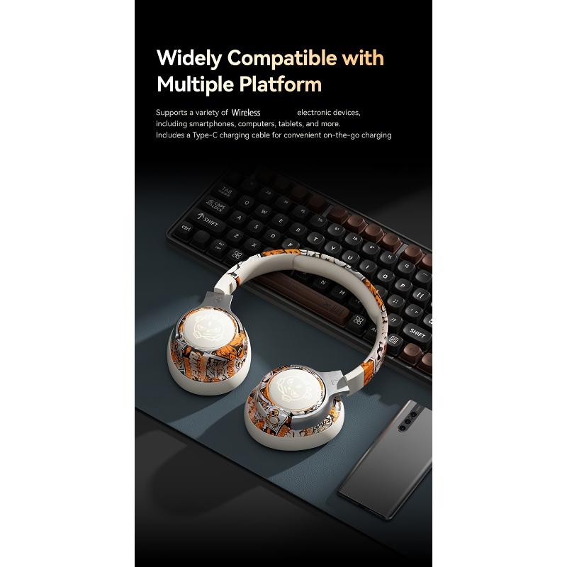 Wireless Gaming Headsets, 5.3 Generation, Wireless 360° Stereo, Light Folding Design, Noise-cancelling Microphone, Type-C Charging & USB-C Interface, Clear Call Music, Sports Music Compatible, Wireless Gaming Headset