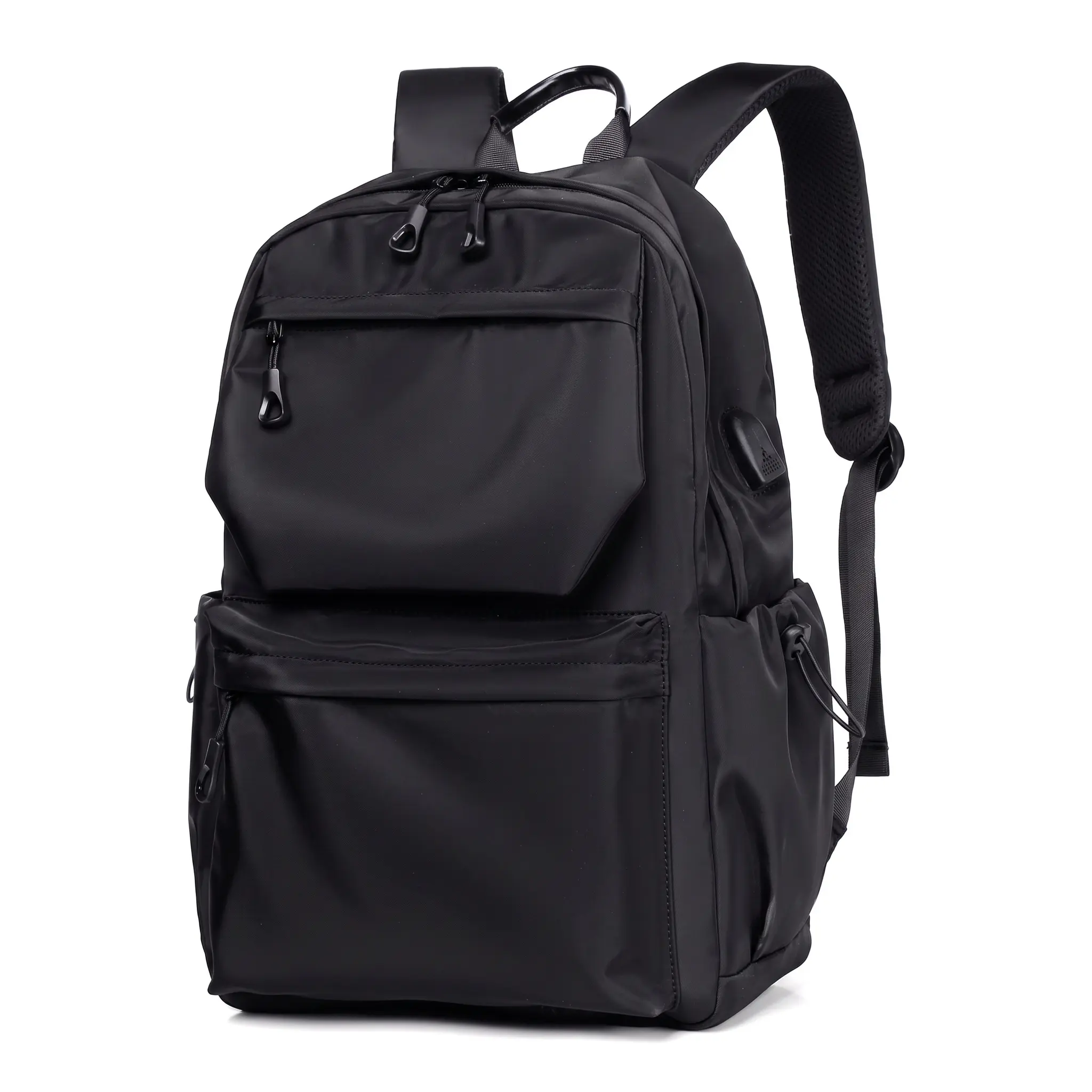 Daily Commuter Laptop Backpack For School Teens 15 6 Inch Slim Casual Travel Bag Cushioned Straps Polyester Durable Shockproof Solid Color Unisex Everyday Essential
