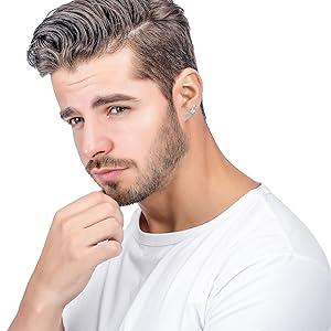 Jstyle 4 Pairs Stainless Steel Magnetic Stud Earrings for Men Women Silver Tone CZ Non-Piercing Clip On Stud Earrings Set 6-8MM Jstyle 4 Pairs Stainless Steel Magnetic Stud Earrings for Men Women Silver Tone CZ Non-Piercing Clip On Stud Earrings Set 6-8MM