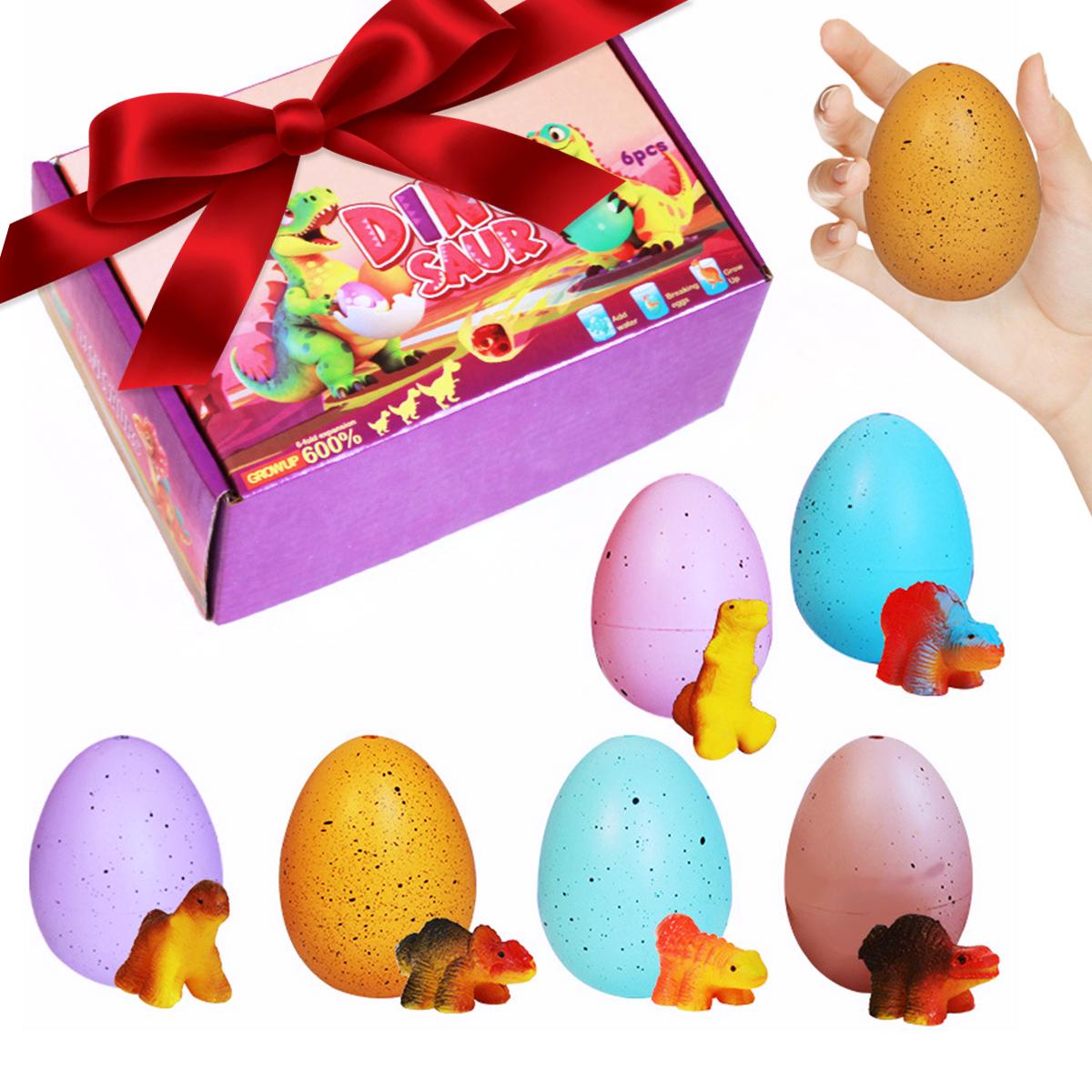 Hatching Dinosaur Surprise Eggs for Kids - 6 Pack Easter Basket Stuffers, Birthday Gifts for Boys & Girls Age 3 4 5 6 7 8 Years Old