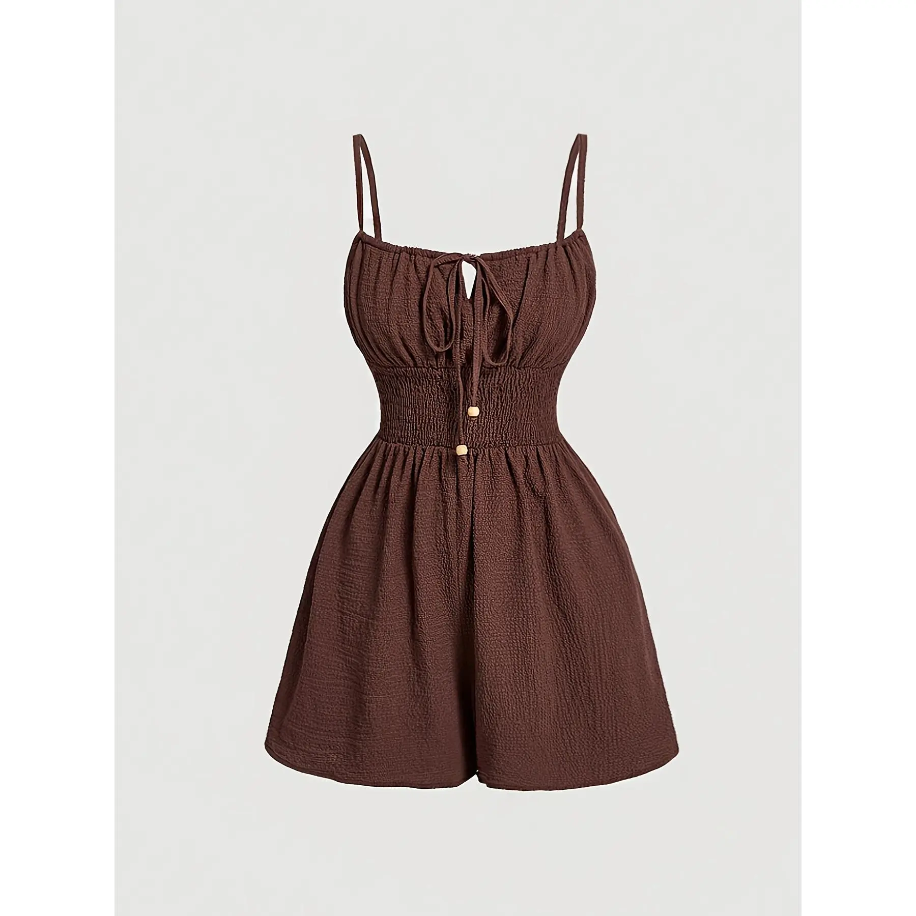 Solid Color Lace-up Wrap Jumpsuit