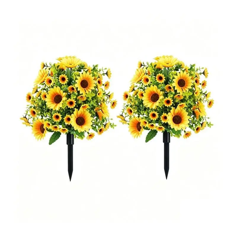 Simulation of sunflower field flower arrangement, outdoor garden lawn landscaping artificial flowers, indoor flower vase arrangement, home soft decoration and decoration