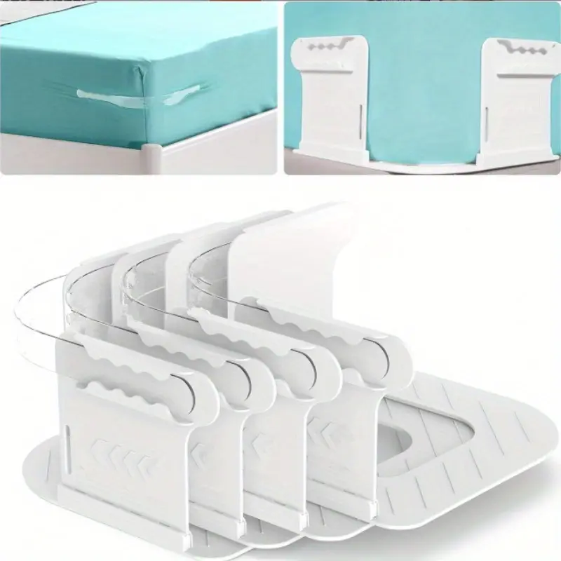 4pcs Heavy-Duty Bed Sheet Straps Holders with Adjustable Height - No-Slip Grip, Tool-Free Installation, Fit for Twin to King Beds - Secure Sheet Fasteners for Mattress Stability & Wrinkle-Free Sleep - Ideal for Home, Hotels, Hospitals,
