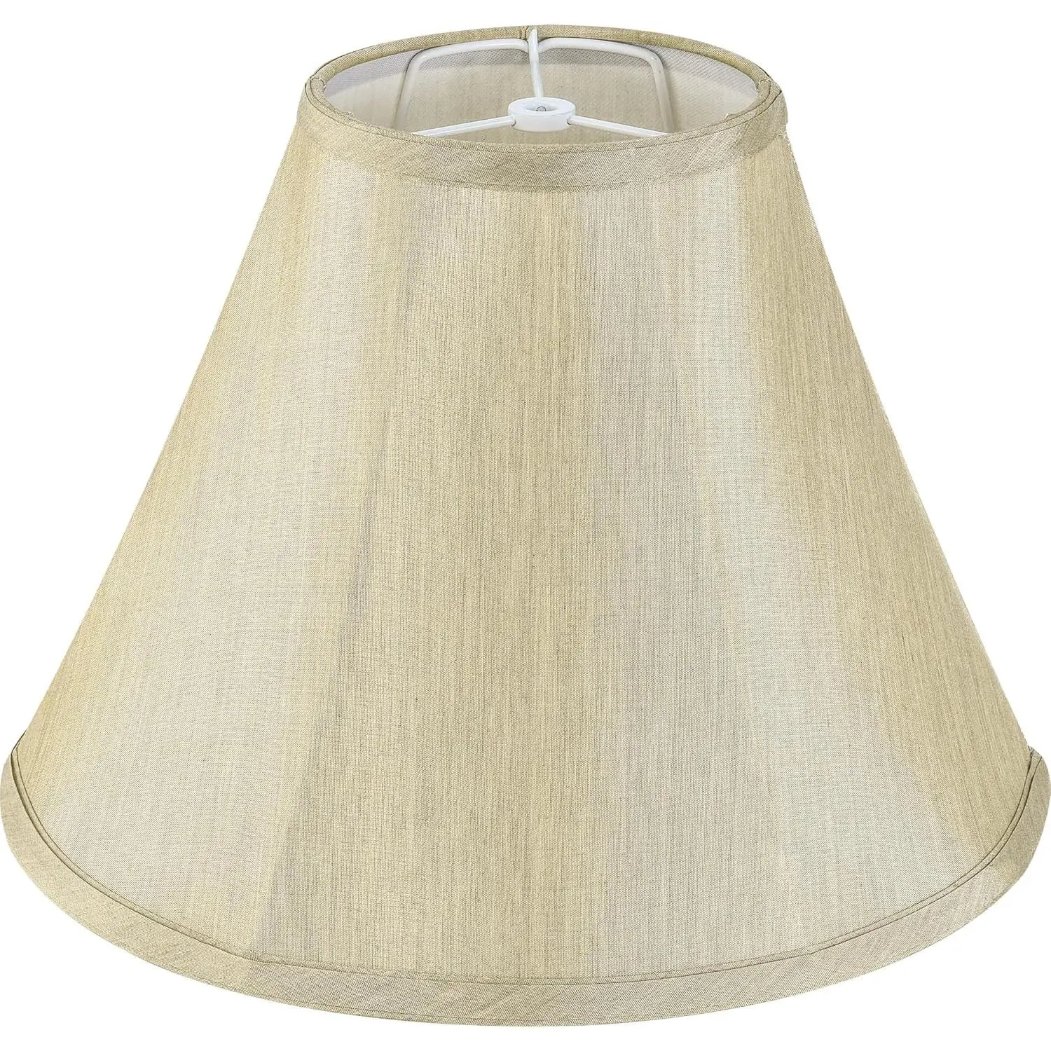 Champagne Gold Bell Lamp Shades - 6" Top x 13" Bottom x 9.8" High(Spider) Medium Lamp Shade Replacement- Traditional Lampshade for Table Lamp, Floor & Bedside Lamp - Handmade - Easy Assembly