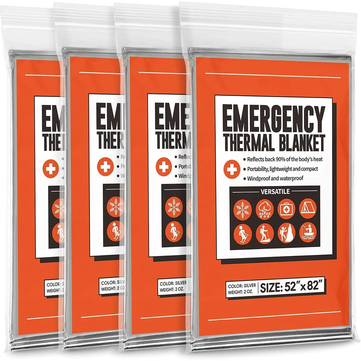 Thermal Blankets,4 Pack,Space Mylar Blanket  kit