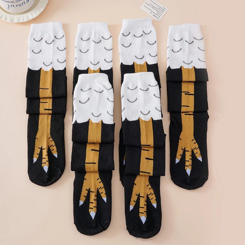 3/6 Pairs of Funny Black Chicken Claw Socks - Unisex, Suitable for Parties, Cosplay and Funny Acting, Fashionable and Fun,durable Knitted Fabric Womenswear