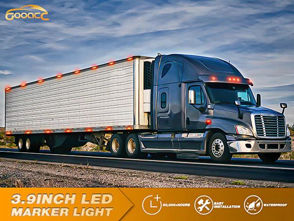 Nilight 3.9 Inch Red LED Fender/Side Marker Light (Pair)