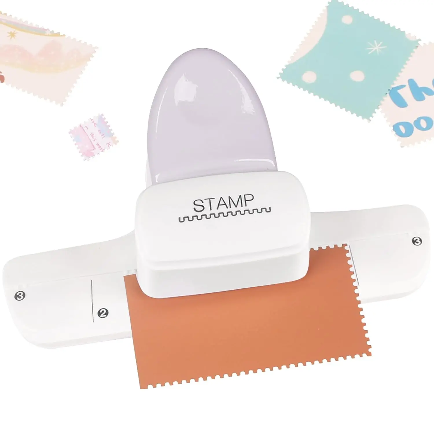 Puncher - Adjustable Postage  Border Punch  Shaped Paper Punch for Scrapbooking, DIY Greeting Cards, Journaling, and Paper Crafts (Mauve)