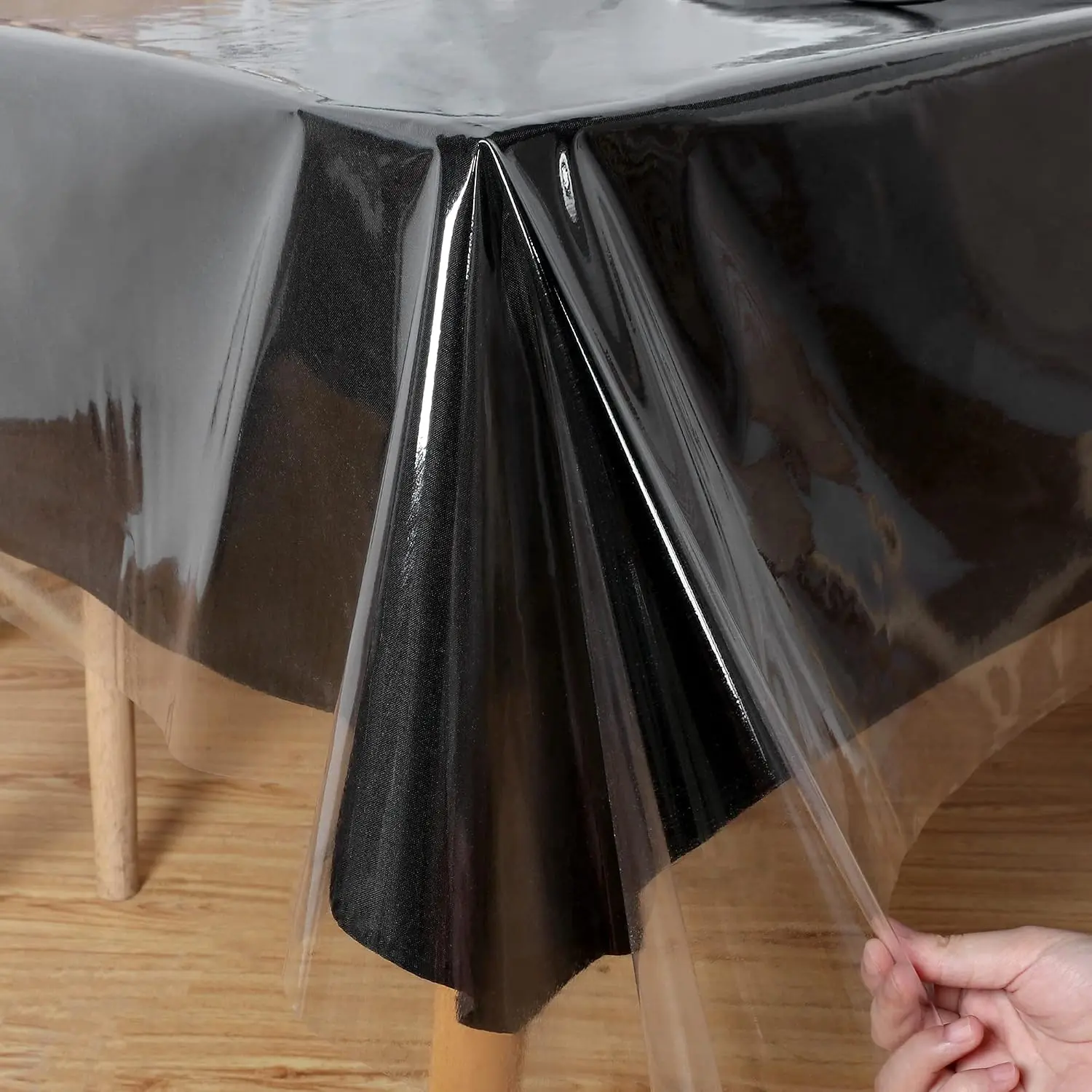 Clear Plastic Tablecloth 54 x 78 Inch, 100% Waterproof Oil-Proof Spill-Proof Vinyl PVC Table Cloth, Wipeable Rectangle Tablecloth Protector for Dining Table, Outdoor and Indoor Uses, Clear