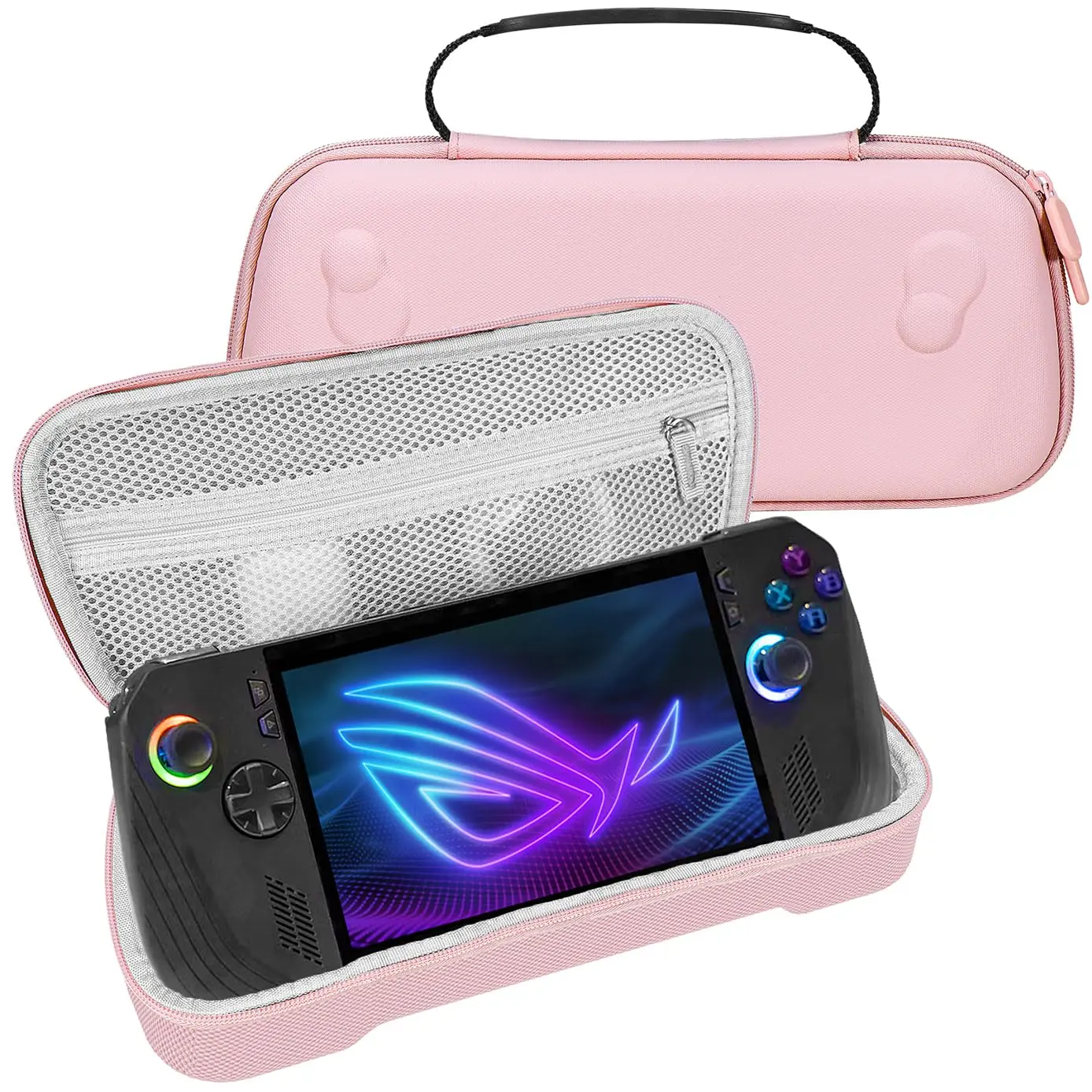 Rog Ally X Handheld Case, EVA  Hard Shell Protective Travel Case with Inner Transformable  Console Stands,  Soft Lining, Double Zipper, Carrying Handle for Rog Ally X ()