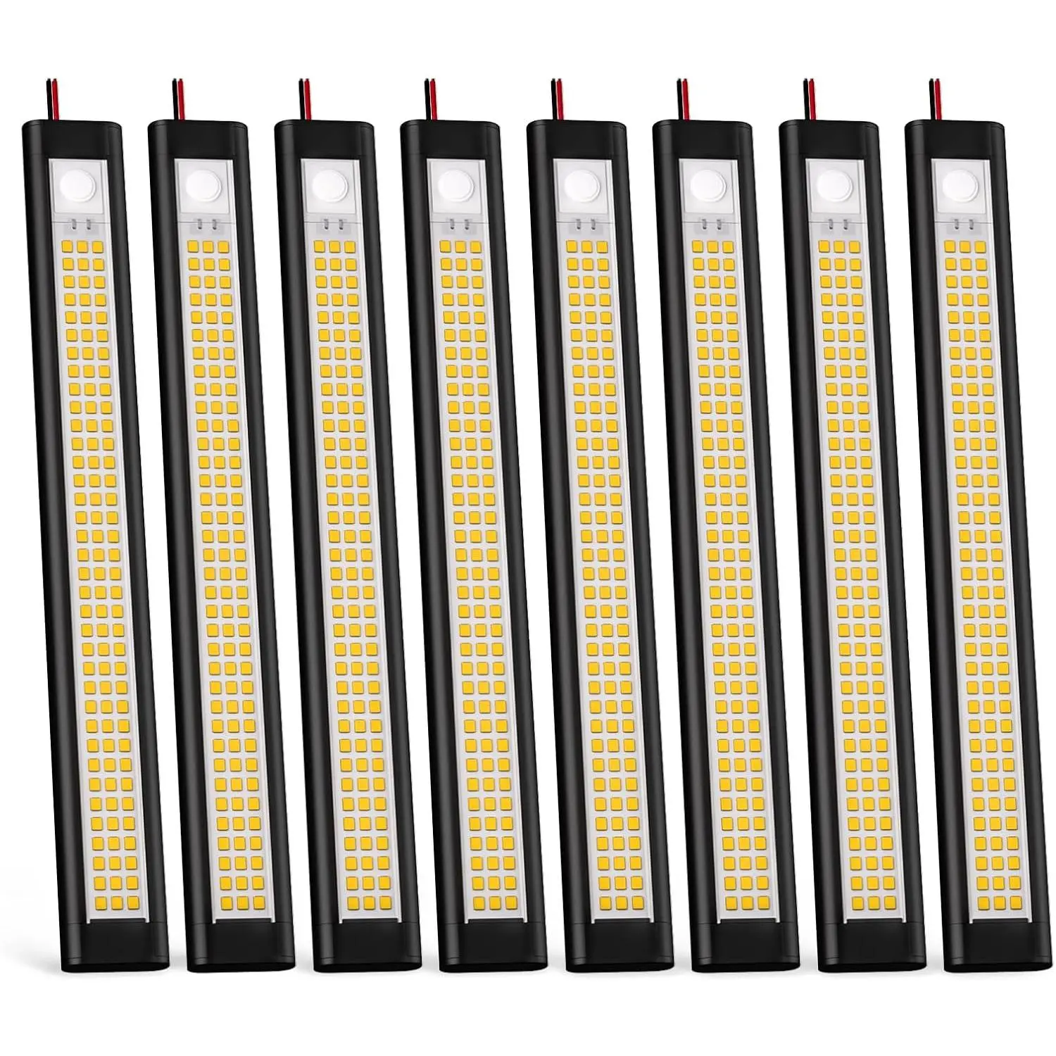 12V LED Light, Enclosed  Light, 12  Lights, 12v LED Lighting for RV Interior, Strip Lights for , Cargo, , Van, Shed, RV(8Pack, 4000K, Black)