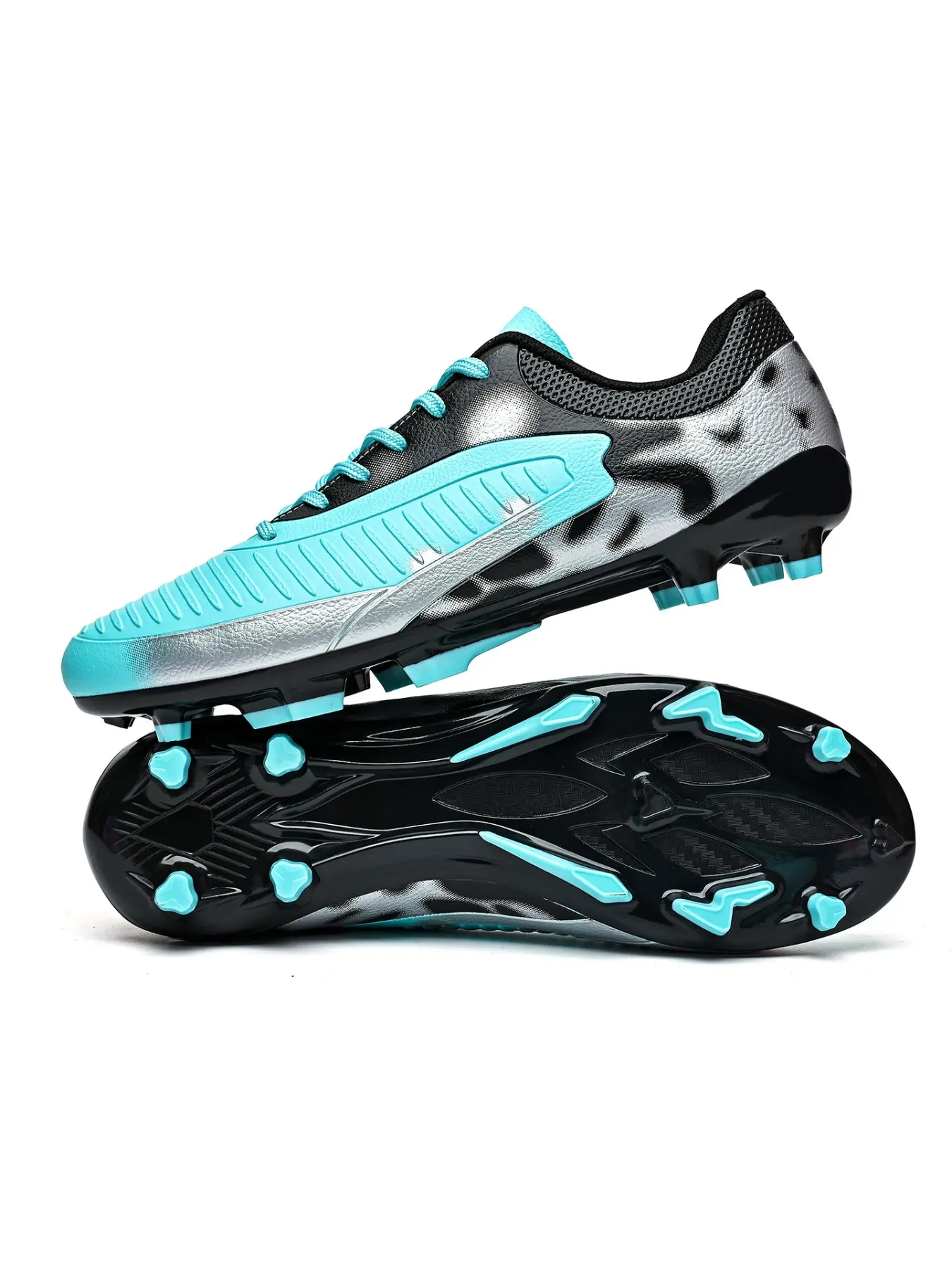 Green Field Practical Soccer Shoes, Ag/fg Dual Compatibility Long Studs, Enhanced Grip, Comfortable and Supportive, Ideal for Training and Competition