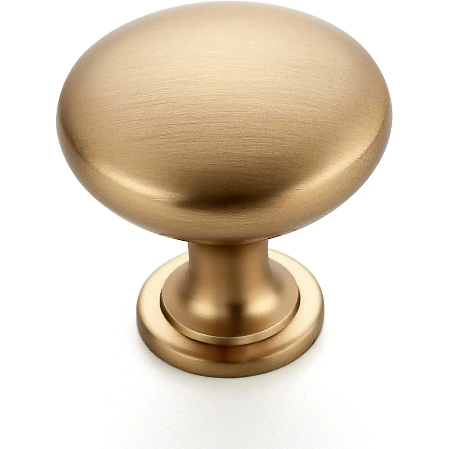 25 Pieces Champagne Bronze Round Single-Hole Cabinet Knobs, 1.17in Zinc Alloy Scratch-Proof Smooth Knobs with Screws for Kitchen Cupboards, Drawers