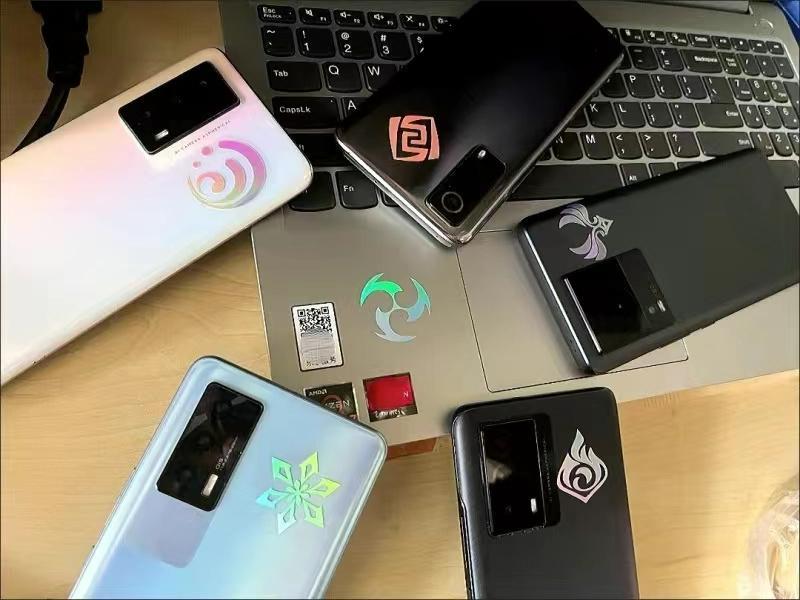 Genshin Impact 7 Element Laser Stickers DIY Decals Sticker For Computer Luggage Skateboard Motorcycle Toys