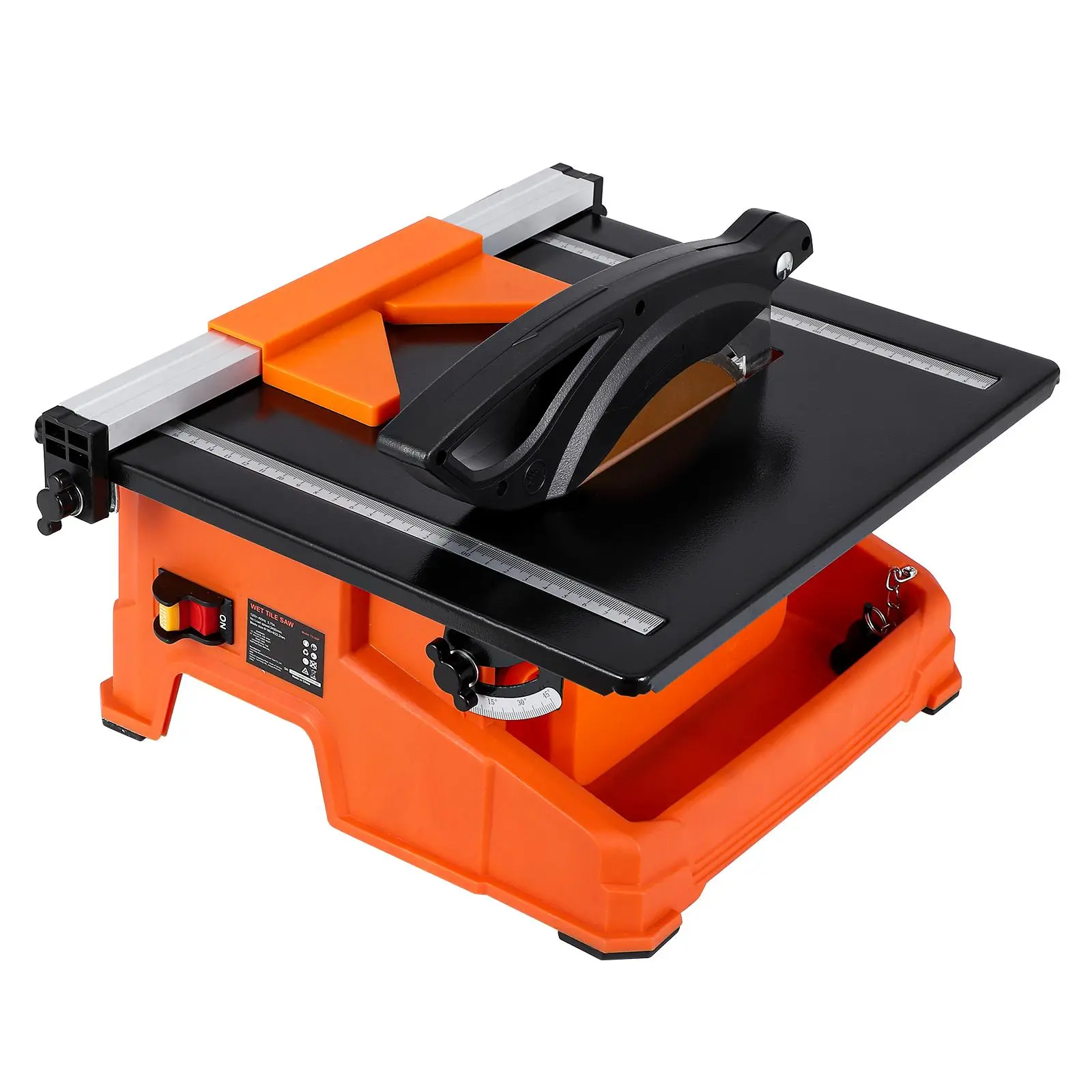 7-Inch Wet Tile Cutting Machine with Water Reservoir, 6500RPM Powerful Cutter, 0-45° Bevel Table Saw for Porcelain, Ceramic, Stone, Glass, Mosaic Tiles, Flooring, Copper Wire, Blade Life Extension, Bathroom Kitchen Renovation, DIY Enthusiasts, 13x14x6.6in