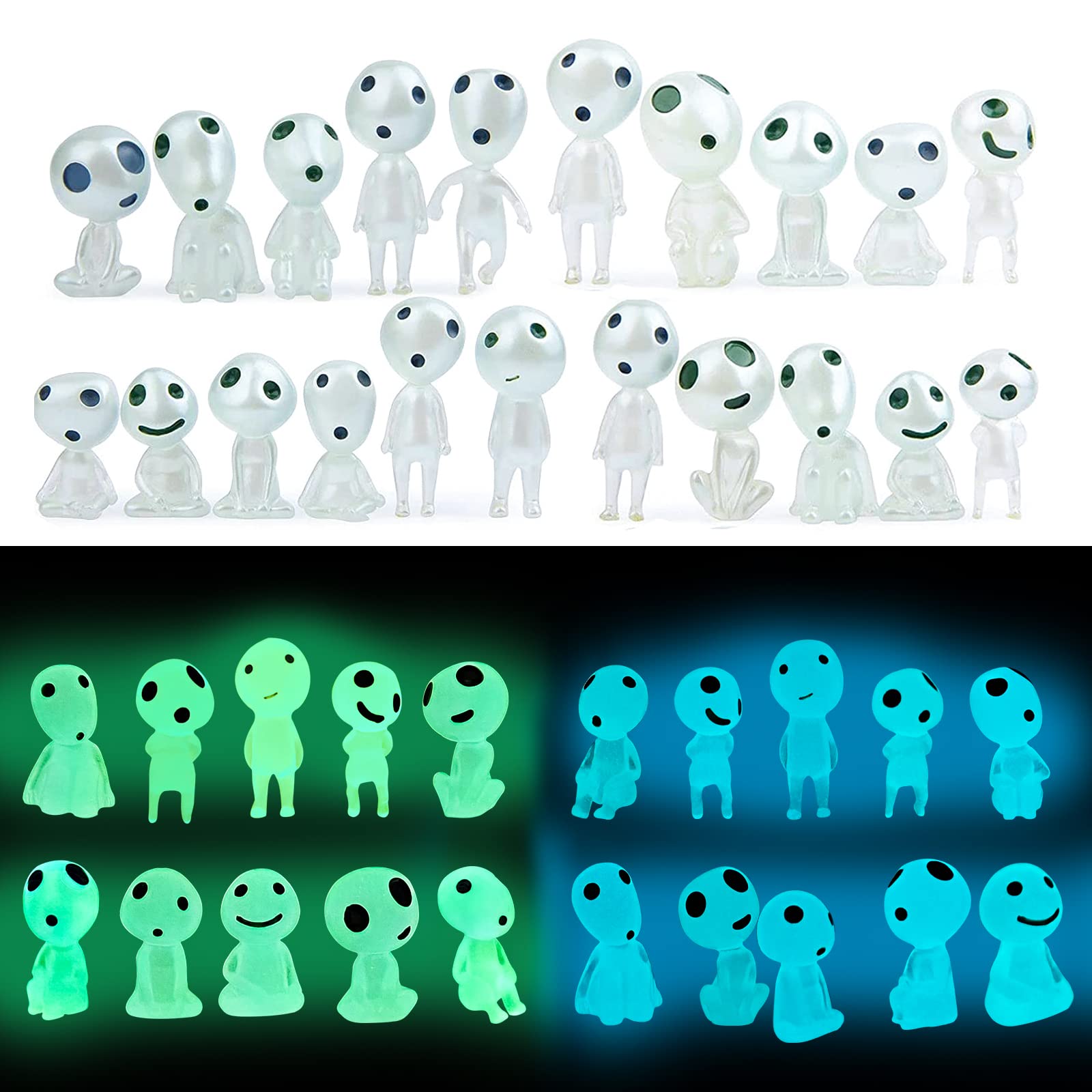Glow in Dark Tree Elves Decorations, Miniature Fairy Luminous Ghosts for Garden, Aquarium, Dollhouse, Potted Plants, Christmas DIY Supplies, Resin Models