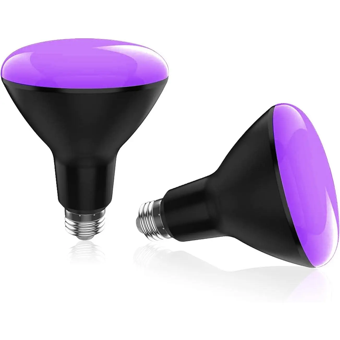 BR30 UV Black Light Bulb - 15W, E26 Base, UVA 385-410nm, 2 Pack | 100w Equivalent Blacklight Flood Light Bulbs Perfect for Body Paint, Blacklight Party, Fluorescent Poster, Halloween, Bedroom