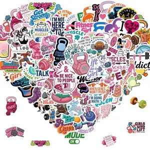 100 Pcs Motivational Gym Stickers, Workout and Fitness Sticker Pack, Vinyl Decals for Water Bottles, Laptops, Planners, Men, Women, Teens