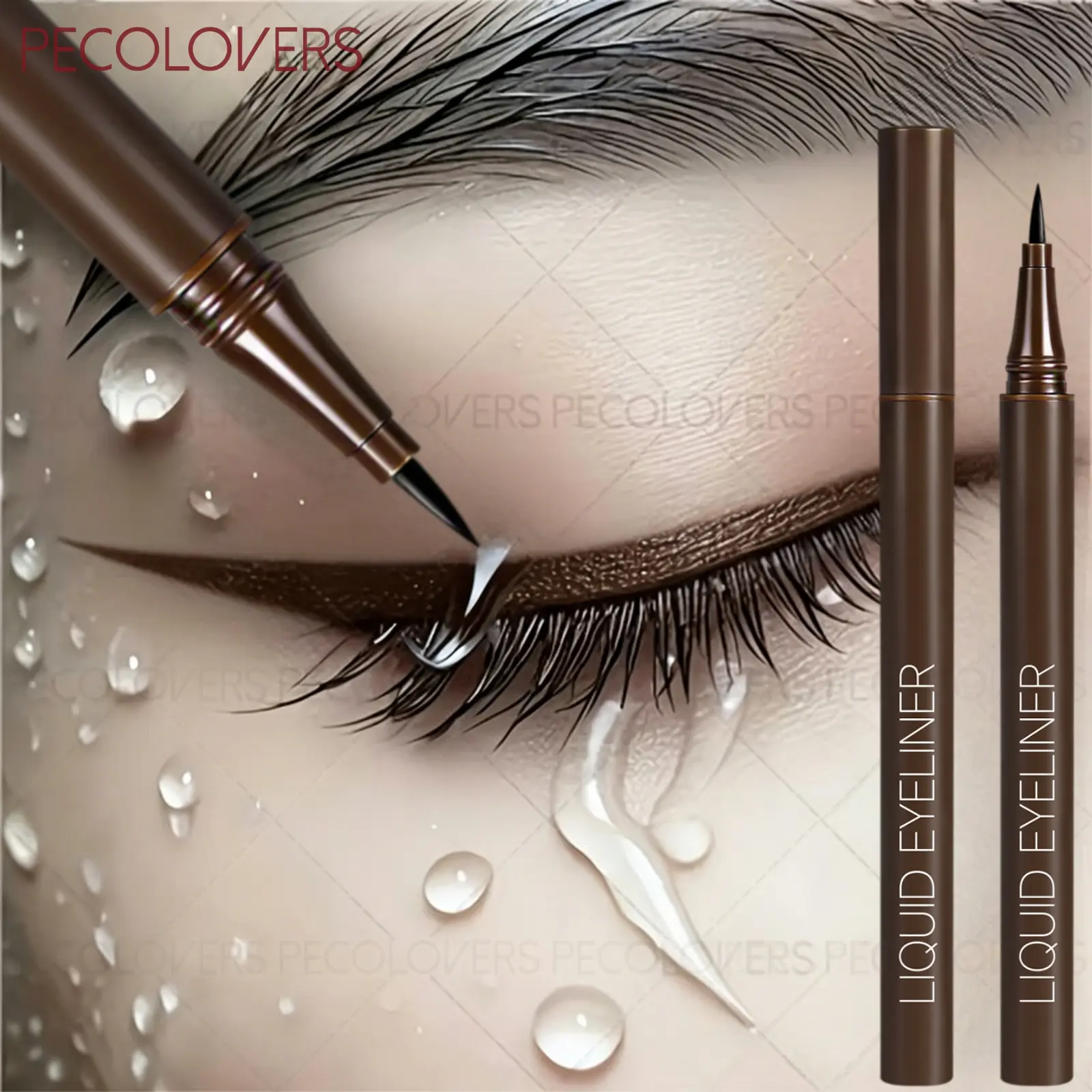 1PC Ultra-fine Brown Eyeliner, Waterproof Liquid Liner, Waterproof and Smudge-proof, Matte Effect, Mild Formula, 24-hour Lasting, Smooth Application, A Must-have Eyeliner for Travel, Suitable for Beauty Enthusiasts and Beginners