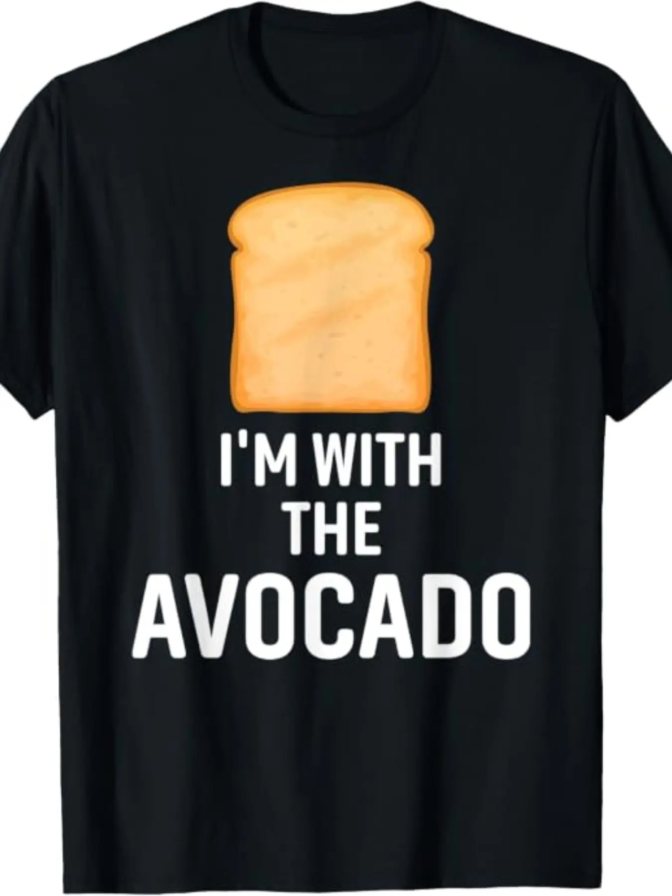 Im with the Avocado Funny T-Shirt, Background Text, Unisex Couple Tee, Avocado Lovers, Breakfast Essential