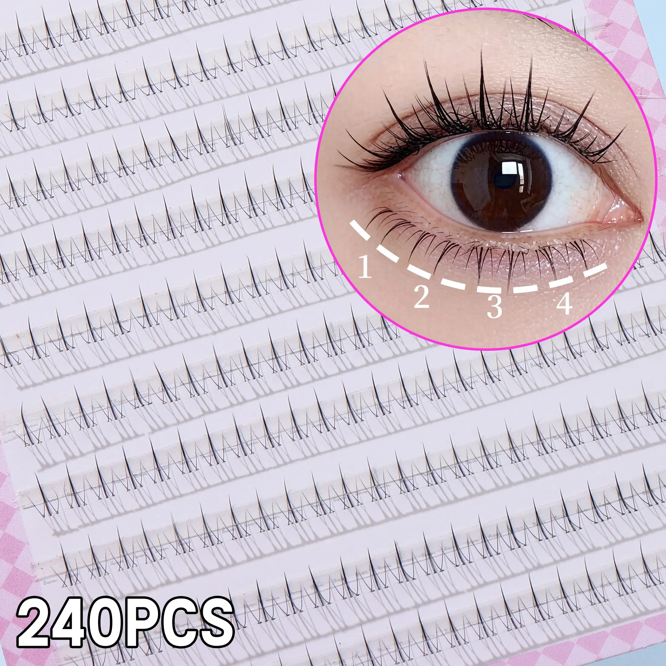 240 Pcs Fine Lower Lashes, Easy to Wear, Perfect for Beginners, Time-Saving Makeup, C Curl 5-6mm, Cosplay, Anime, Natural Soft False Eyelashes