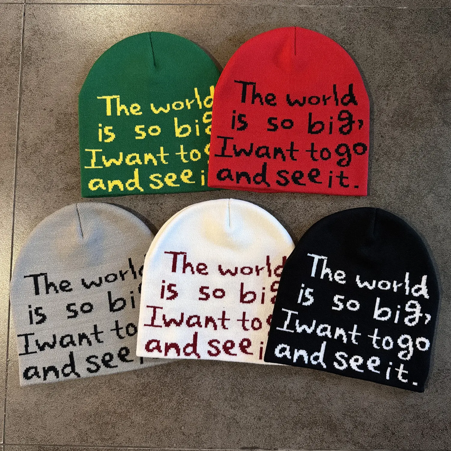 Viral Trendy Fashion Beanie Hat for Men Women Must Have Letter Print Knit Cap Cool Unique Retro Casual Winter Warm Streetwear Cap New Clothes Matching