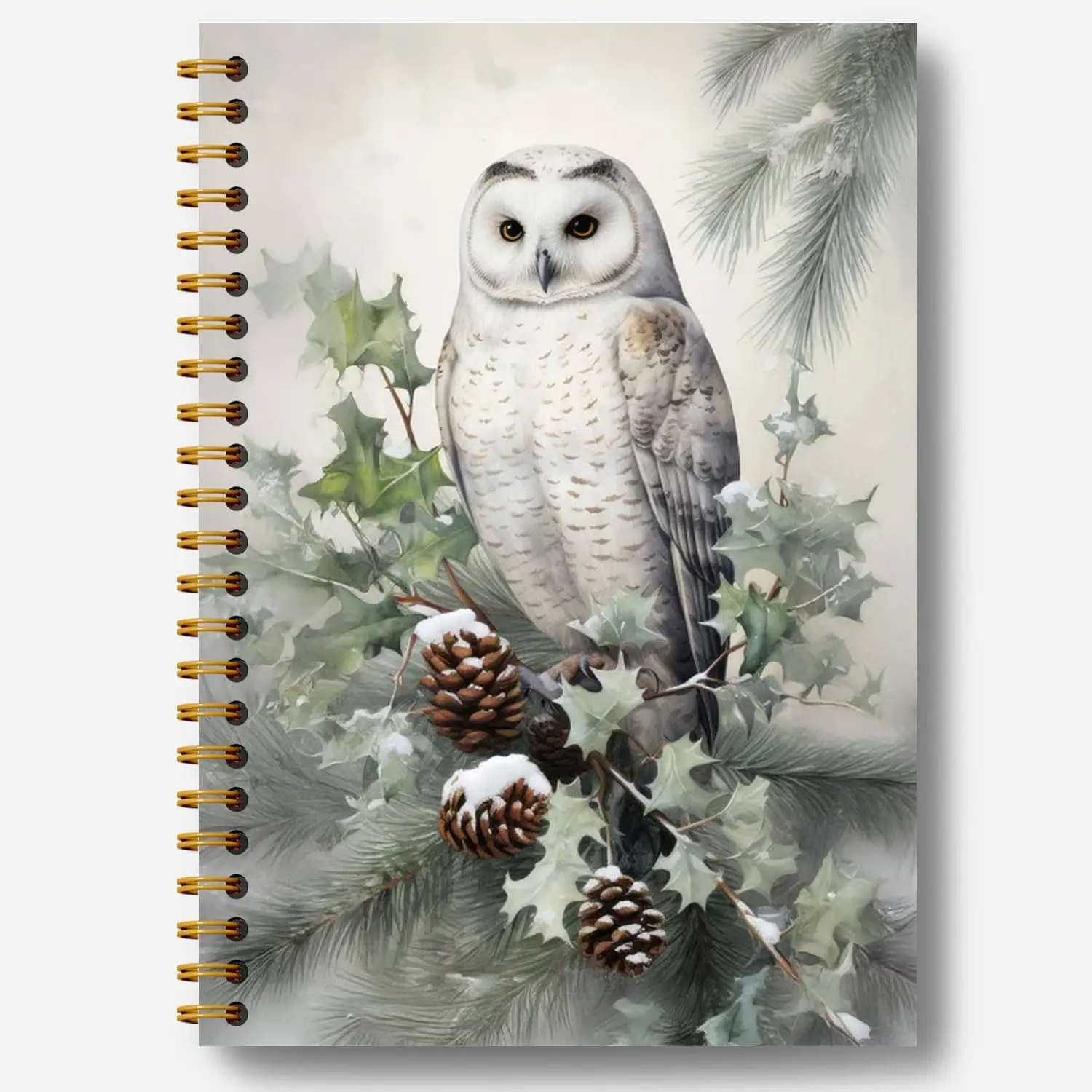 Christmas Notebook,  Christmas Owl Journal, Owl Gifts, Christmas Office Gifts for Coworkers, Christmas Composition Notebook, Christmas Spiral Notebook 5.5x8.3 Inch