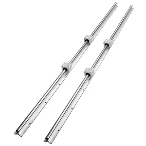 Linear Guide Rail Set SBR16 1500mm, 2 Pieces Rails 59 Inches/1500 Mm With 4 Pieces SBR16UU Slide Blocks, Precision Linear Rails And Bearings Kit For Automated Machines, DIY CNC Router Projects