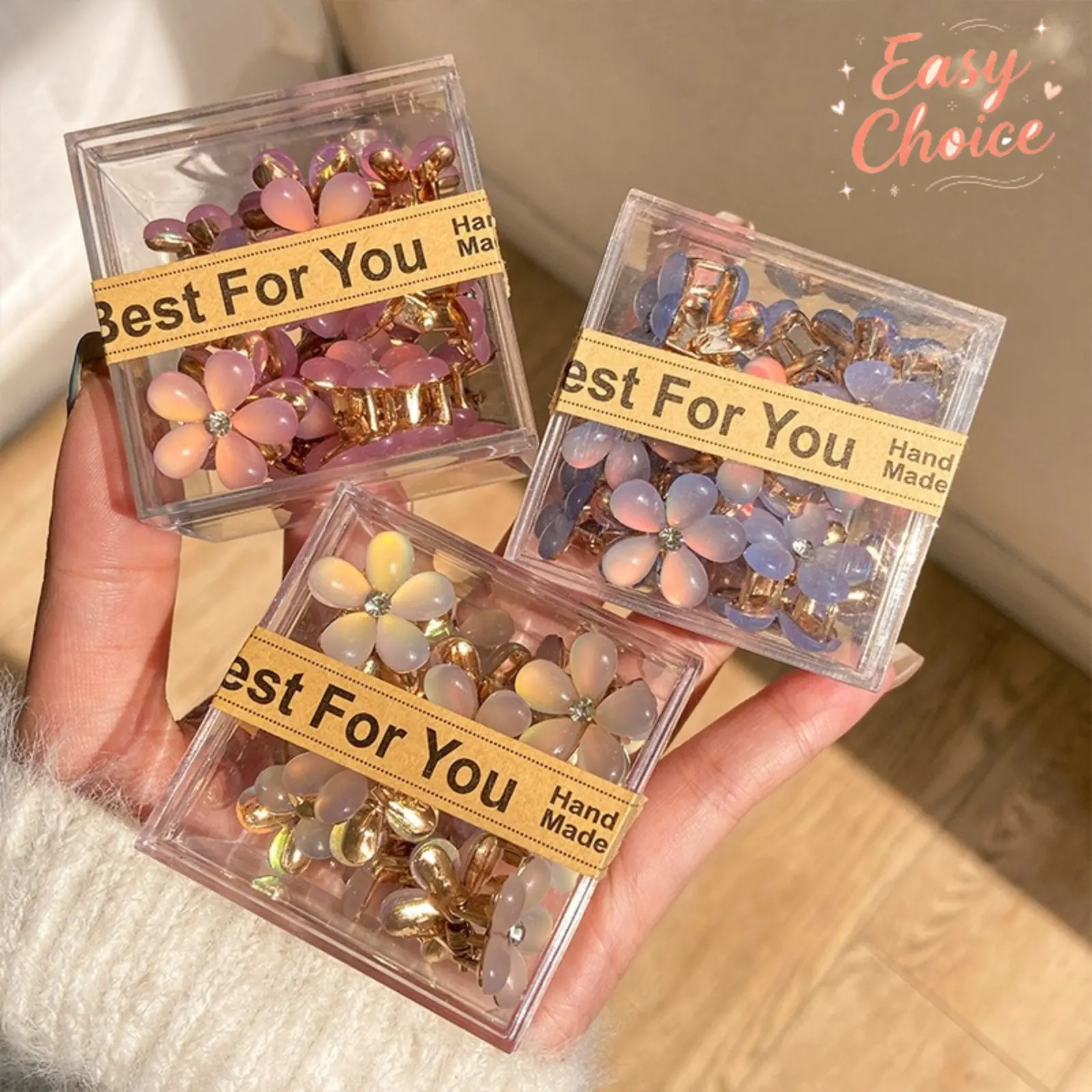 12Pcs Women's Mini Flower Metal Hair Claws, New‑Arrival Petal‑Shaped Small Hair Clips, Delicate Side Barrettes for Bangs & Flyaway Strands, Elegant Hair Ornaments for Daily Hairstyling and Casual Outfit Matching