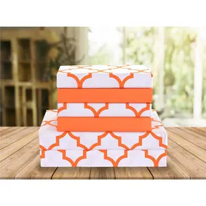 Comfort Luxury Soft Bed Sheets Quatrefoil Pattern - Premium Hotel Quality Microfiber Softness Wrinkle and Fade Resistant (6-Piece) Bedding Set, Queen, Joyful Orange