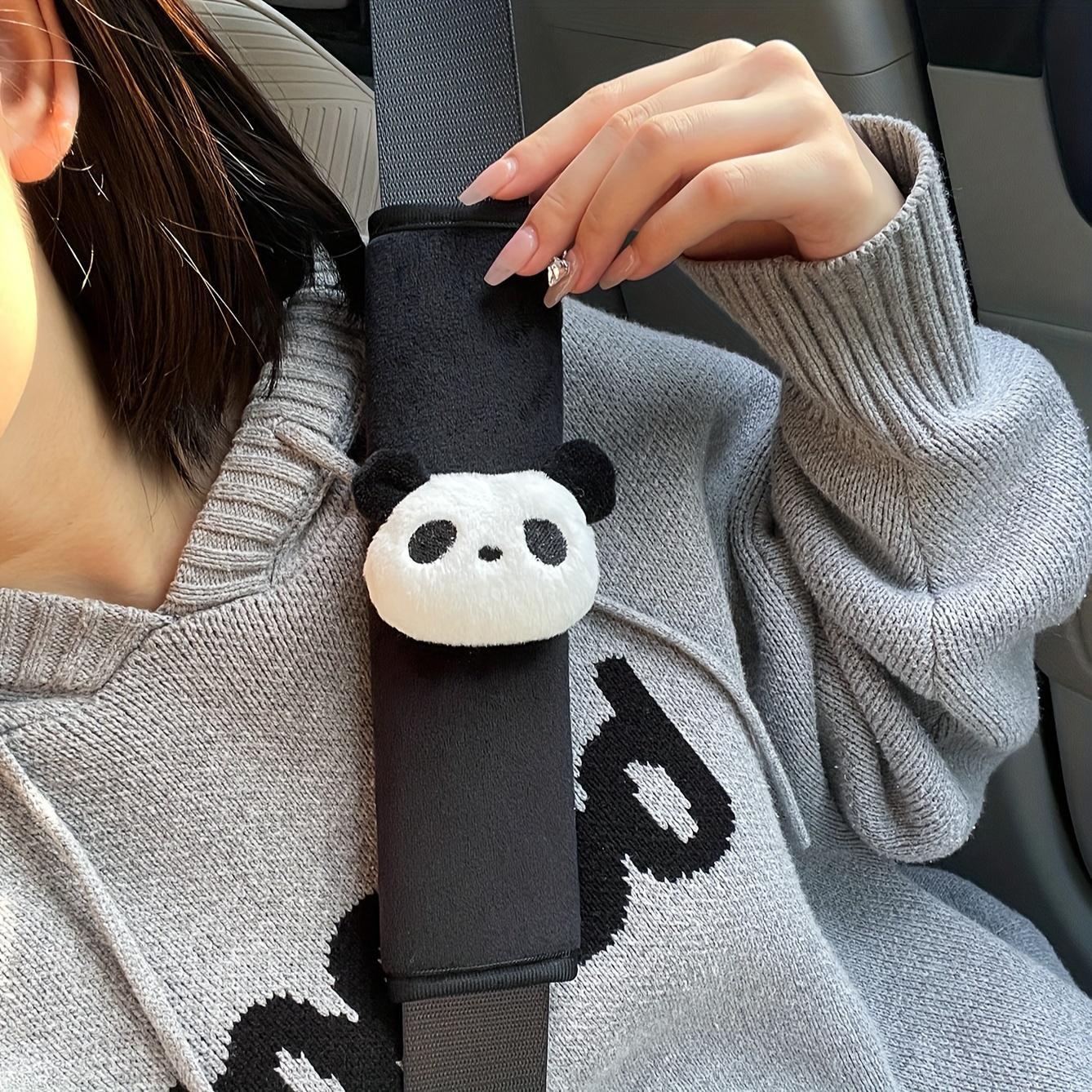 Cute Panda Design Car Seat Belt Shoulder Pad, Creative Car Seat Belt Shoulder Protector, Car Interior Decoration Accessories for Women & Girls