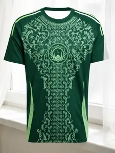 2026 New Summer Algerian Style Football Jersey, Print Quick-Dry T-Shirt, Unisex Round Neck Short Sleeve, Arabic Theme