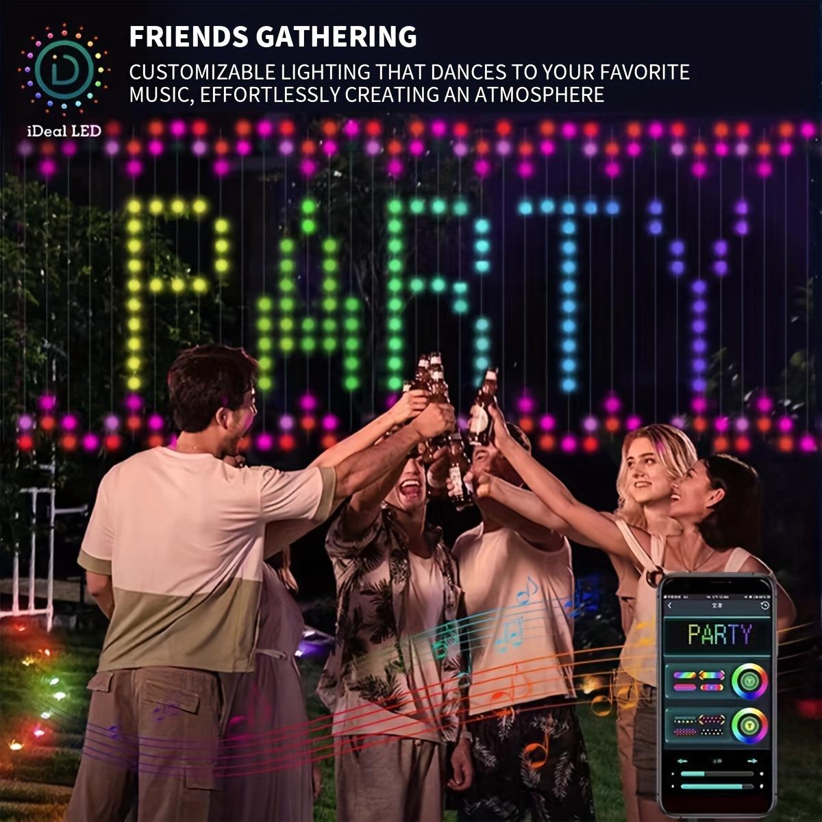 Smart RGB Curtain Light DIY LED Lamp with Color Changing Wall Lights APP & Remote Control, Indoor Decoration for Valentine's Day Christmas, Mood Decorative Lights, Indoor Decorative Light