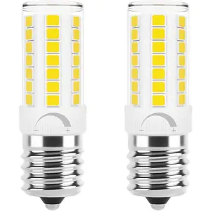 E17 Led Bulb Microwave Oven Light, Over Stove Appliance Replacement 40W Incandescent for Refrigerator, Range Hood, Dimmable, 120V 5W 450LM Daylight White 6000K, E17 Intermediate Base, Pack of 2