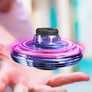 LED Light Flying Orb Boomerang Spinner Ball, Smart Hand Induction Interactive Hover UFO Toy, 360° Rotating Space Flying Puzzle Toy, Rechargeable Mini Flying Drone Gift for Boys Girls Teens