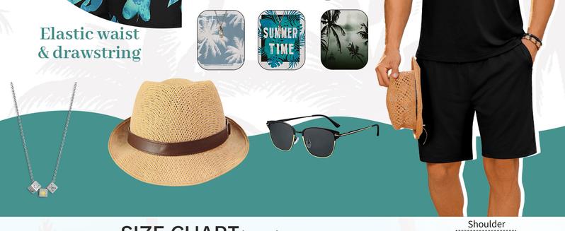 Men's Hawaiian Sleeveless Tracksuit Summer Tank top & Shorts set Aloha Tropical Two Piece Casual Daily Beach