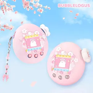 For Tamagotchi Paradise Pink SAKURA Silicone Protective Case Gift Panel Sticker Knob Cover And Pendant Soft Case
